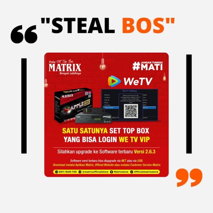 SET TOP BOX MATRIX Apple DVBT-2 STB Antena TV Digital Wifi stb Merah