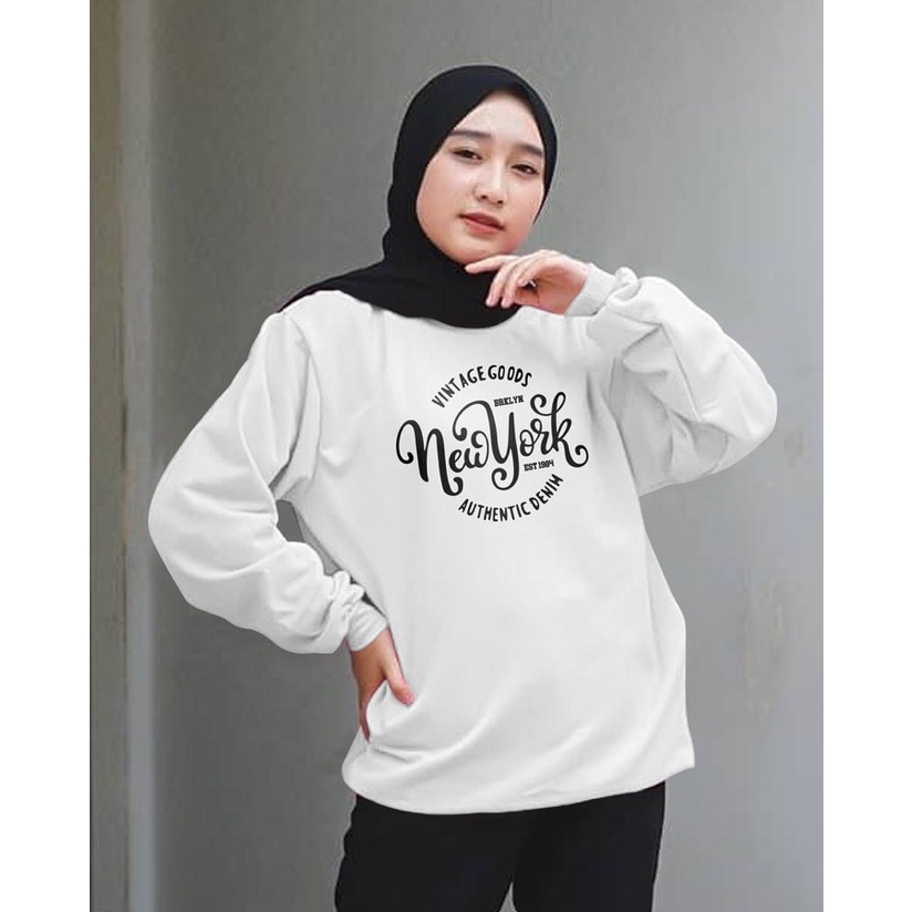 Kaos Lengan Panjang NEW YORK / Kaos Sweatshirt / Atasan Wanita / Atasan Wanita Lengan Panjang