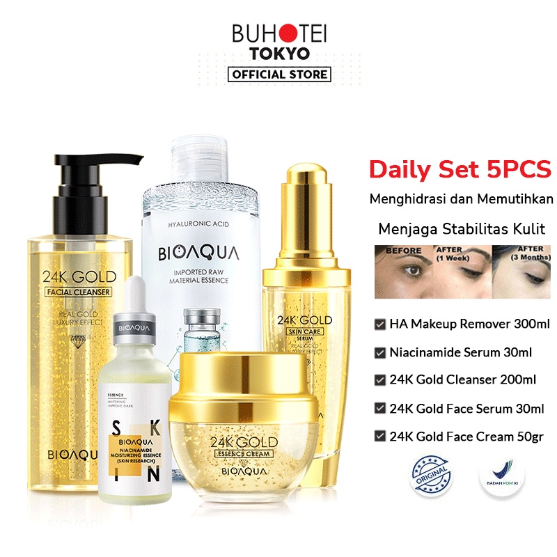 Jual Buhotei Bioaqua Daily Skin Care Set Pcs Moisturizer Serum Mask Toner Cleanser Makeup