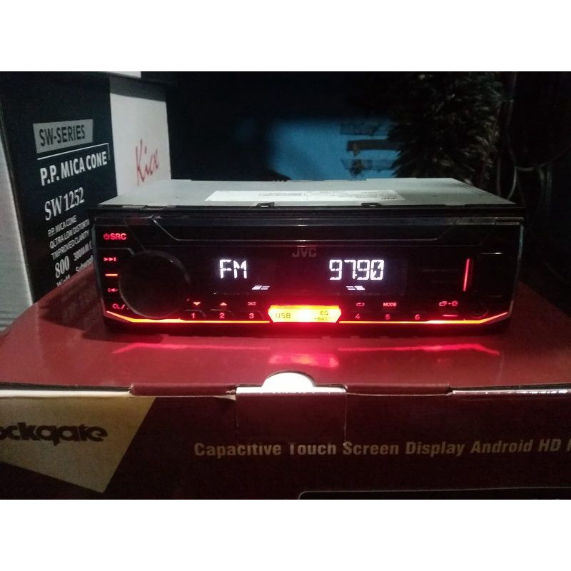 singledin JVC usb aux rafio am fm headunit audio mobil