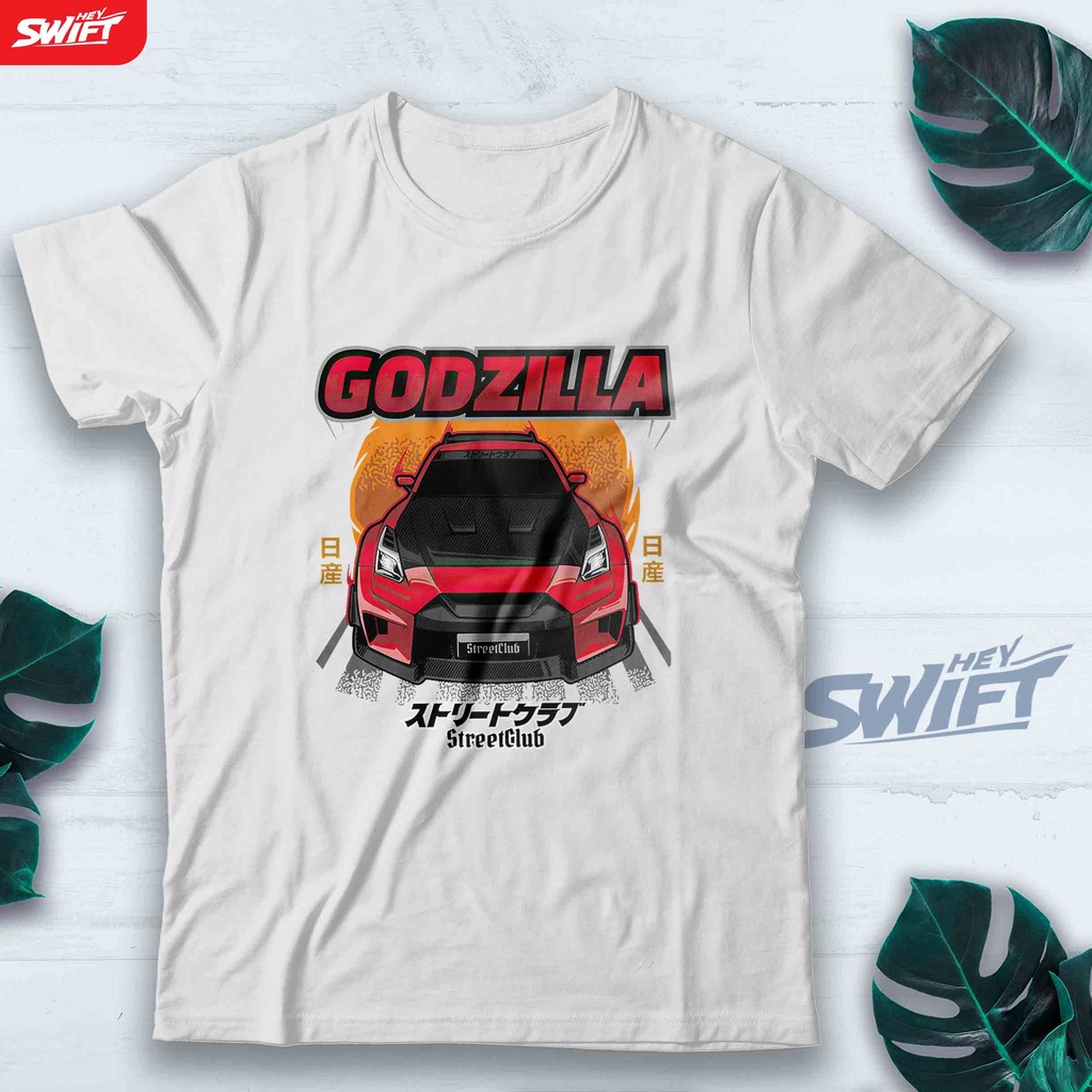 KAOS JDM GODZILLA Nissan Skyline GTR GT-R R35 R-35 TSHIRT BAJU DISTRO
