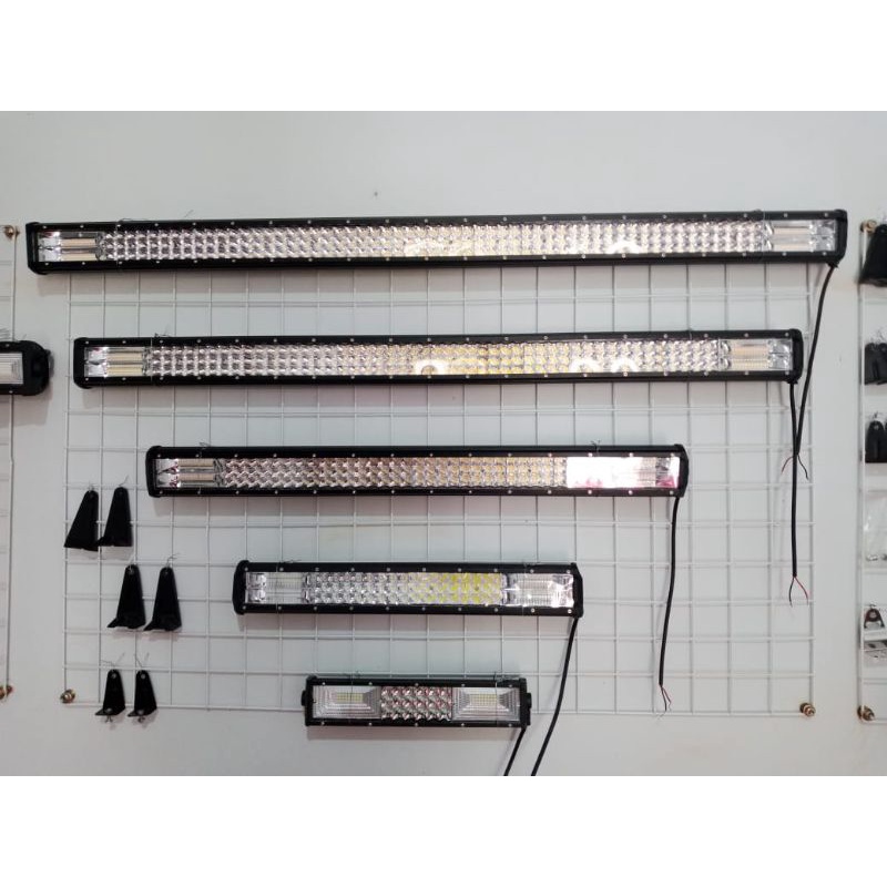 led bar ledbar lampu sorot tembak roofrak lighbar LED work lamp roof rak bemper HRJ ORIGINAL putih kuning 5 mode