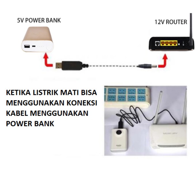 Kabel Step Up USB DC 5v to 9v/12v Modem Telkomsel Orbit A1 Star 2 3 Lite