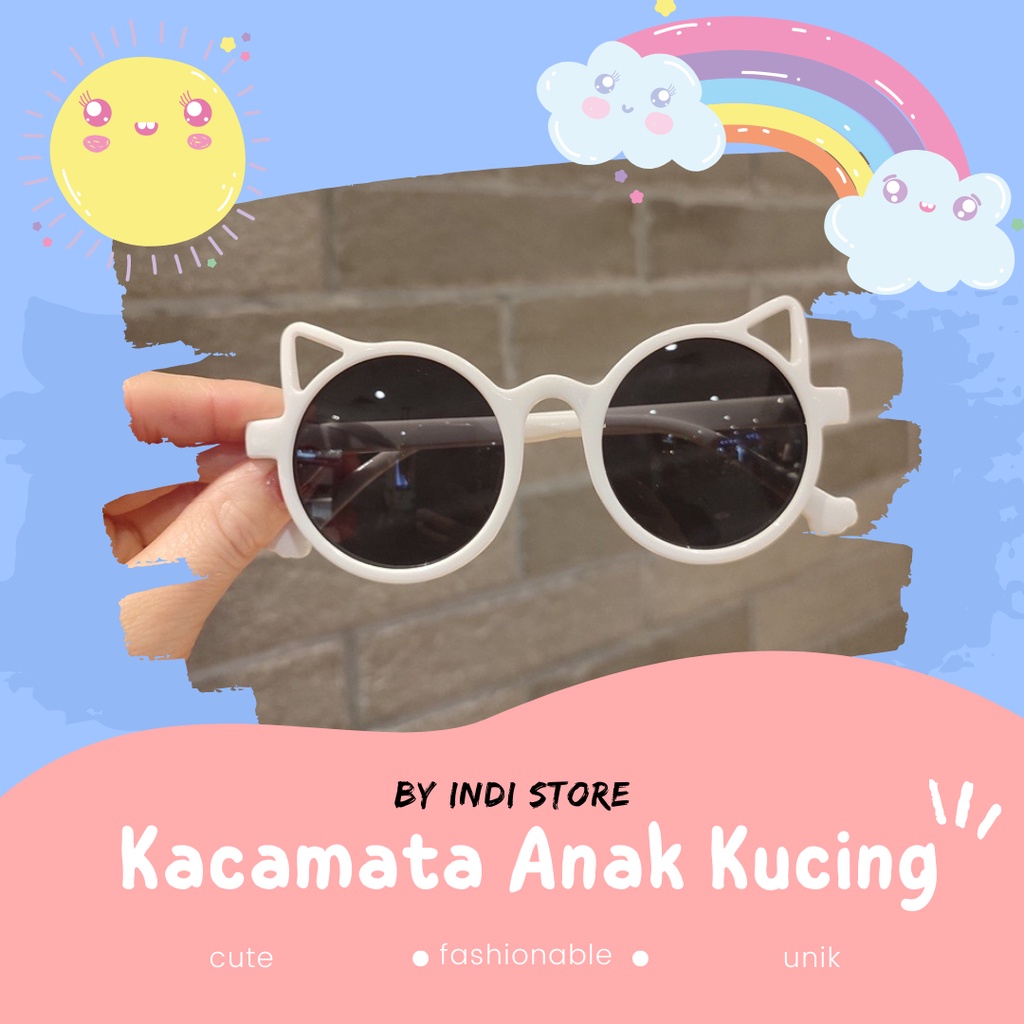 Kacamata Anak Kucing  Kacamata Hitam Fashion Telinga Kucing Kaca Mata Hitam High Quality Kids Sunglasses Kaca Mata Murah Import