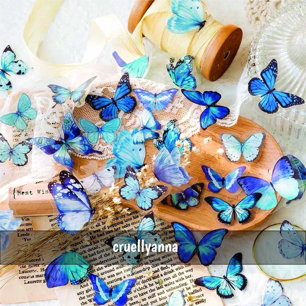 

40pcs, Butterfly Sticker, Journal Supplies, Scrapbooking, Collage, Crafting, Vintage, Junk Journal, Pink, Purple, Yellow, Green, Blue