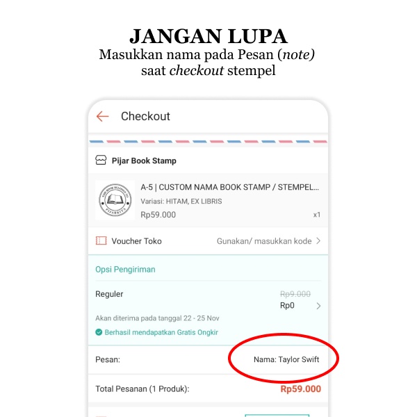 

D-3 CUSTOM NAMA BOOK STAMP / STEMPEL BUKU NOVEL AESTHETIC PIJARKITA