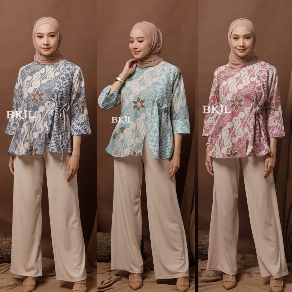 Baju Batik Wanita Modern M L XL XXL Atasan Batik Kerja Wanita Kantor Blouse Batik Seragam Batik Modern