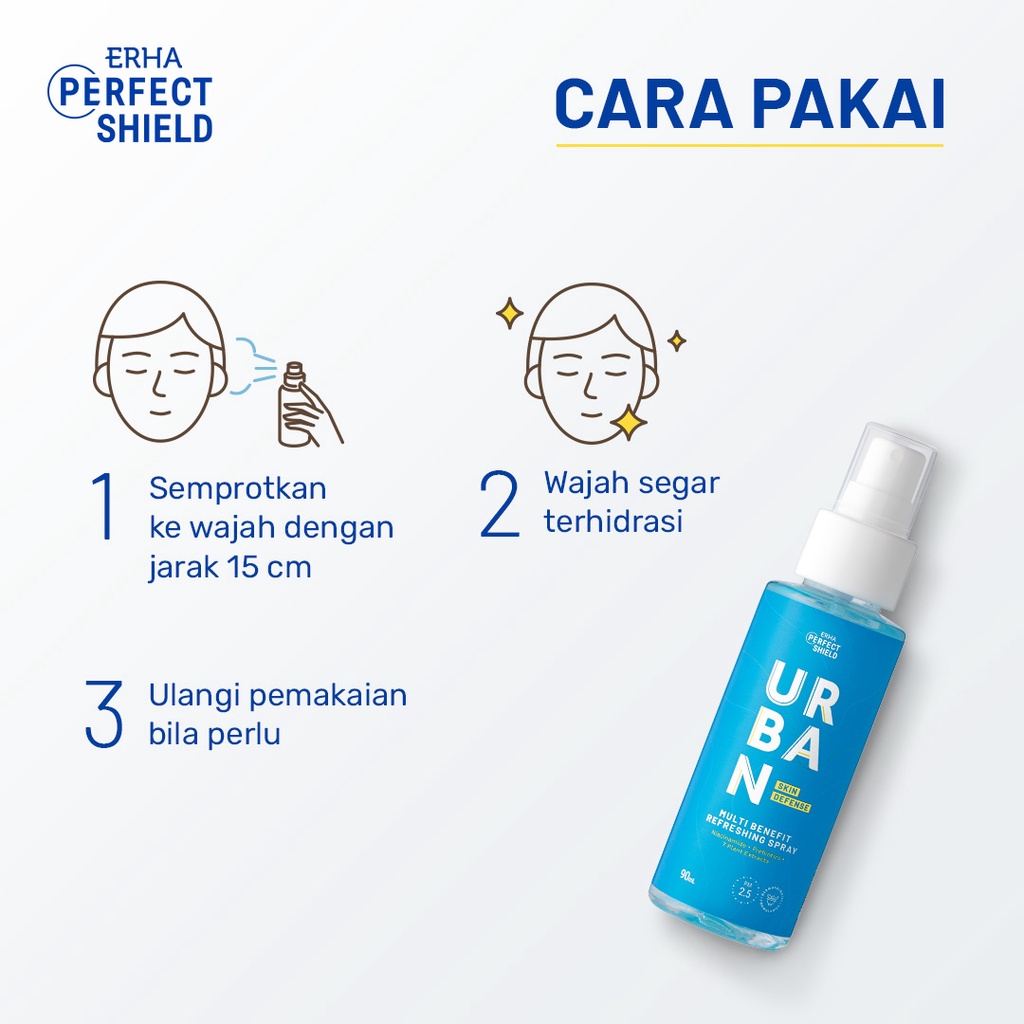 ERHA Perfect Shield Urban Skin Defense - Face Mist Multi Benefit Refreshing Spray 90ml