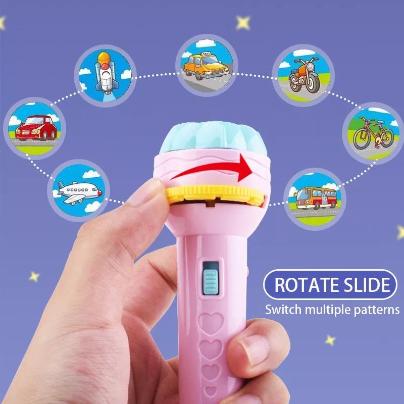 Mainan Edukasi Anak Mini Flash Light Lampu Proyektor Senter Projector