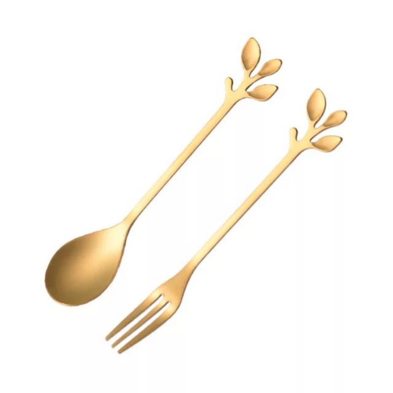 Sendok Garpu Buah Sendok Kue Gold Sendok Emas Tea Spoon Mewah Luxury Gold