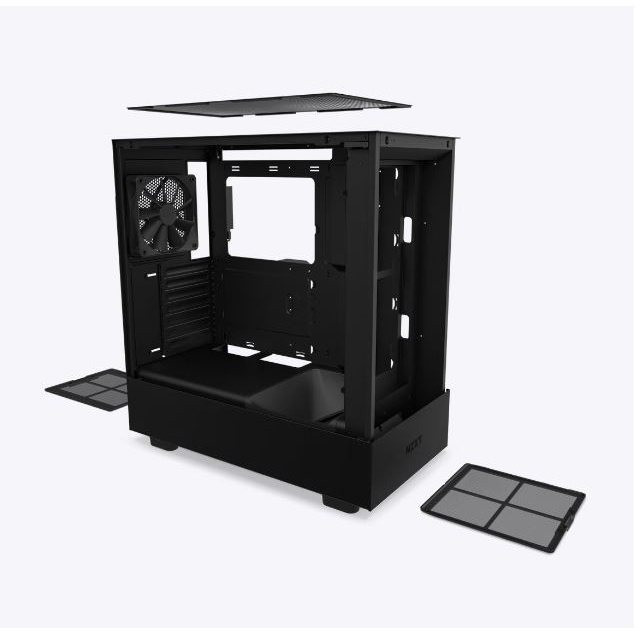 [+Palet Kayu] Casing NZXT H5 FLOW Compact Mid Tower Airlfow PC Case - Matte Black atau Matte White | mini-ITX MATX ATX EATX