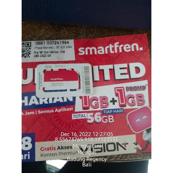 SMARTFREN UNLIMITED 1 GB + 1 GB