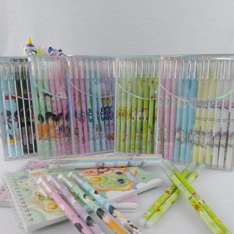 (JC)(12pcs) New Pen bisa hapus / Pen gel hapus/ tanpa harus memakai tip x