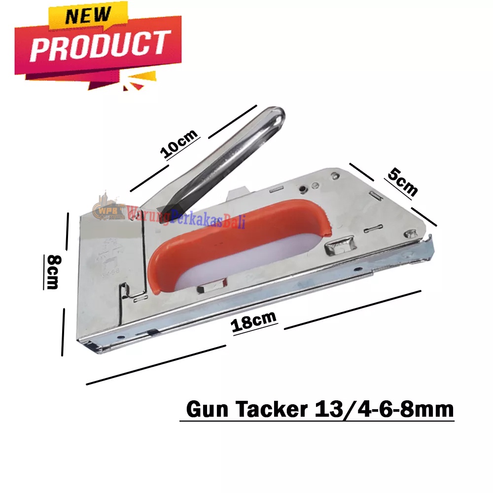 

POPAYE Staples Gun Tacker Stapler R-23 Hekter Steples Manual Tangan Model Isi U ukuran 13/4 - 6 - 8 mm Pasang Jok Spanduk
