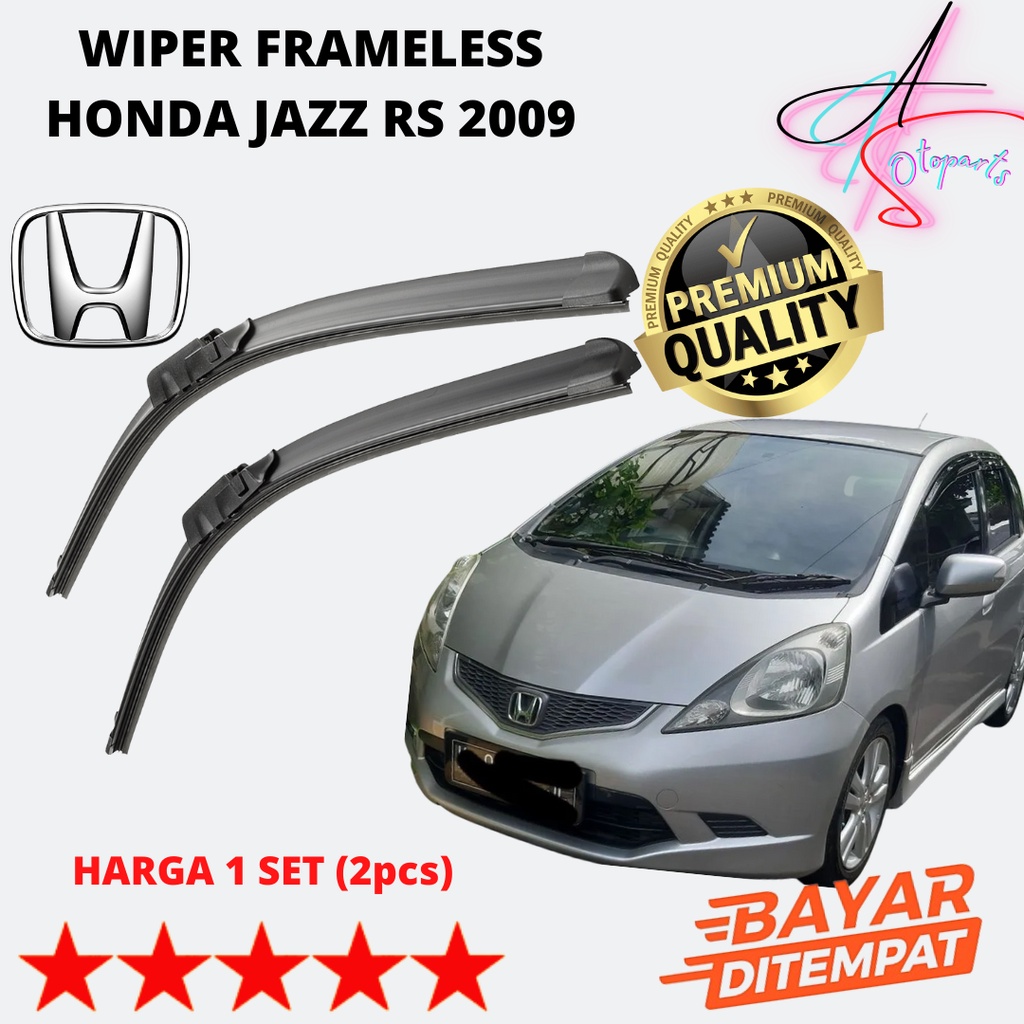 [BISA COD] Wiper Jazz RS 2009 Sapuan Kaca Mobil Model Frameless Banana Karet 1 Set Ori Variasi Karet