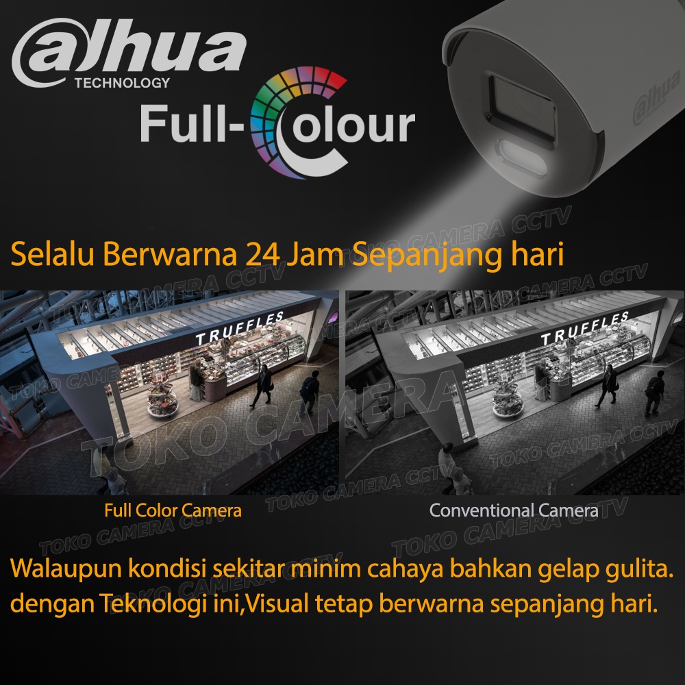 PAKET CCTV DAHUA 2MP FULL COLOR 4 CHANNEL 2 KAMERA