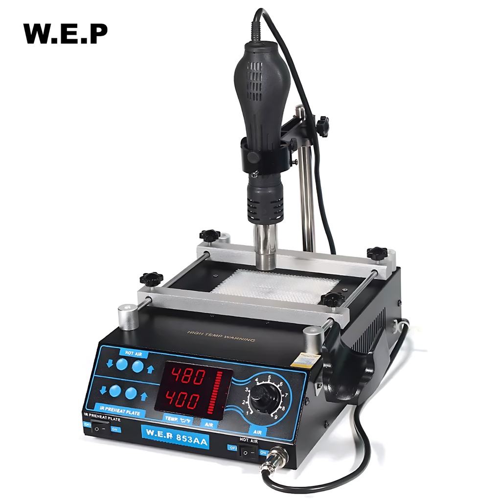 WEP 2 in 1 Digital SMD infrared Preheater Rework 853AA Hitam Original