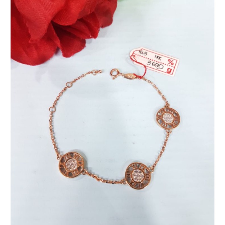 Gelang rantai emas 75 angka romawi bulat