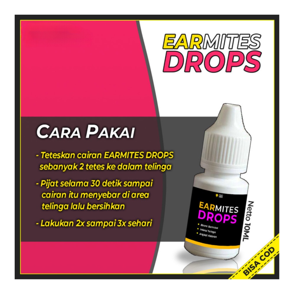 EARMITES DROPS  Tetes Kutu Earmites Telinga Kucing ~ Infeksi Gatal Iritasi Radang Telinga [ CS ]