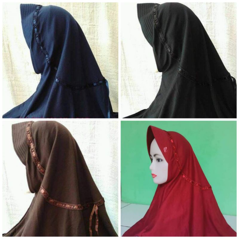 KERUDUNG SEKOLAH PITA SERUT ATAS HEMY / JILBAB INSTAN SEKOLAH HEMMY