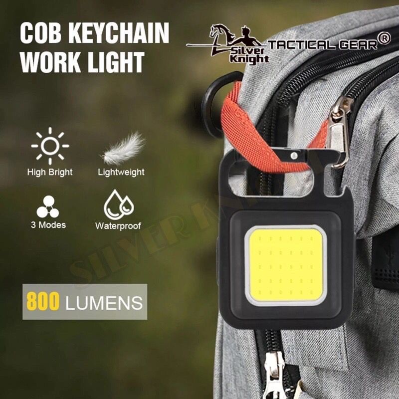 {MSTR} Lampu mini Cob keychain lampu senter LED light USB recharger / LED emergency portabel