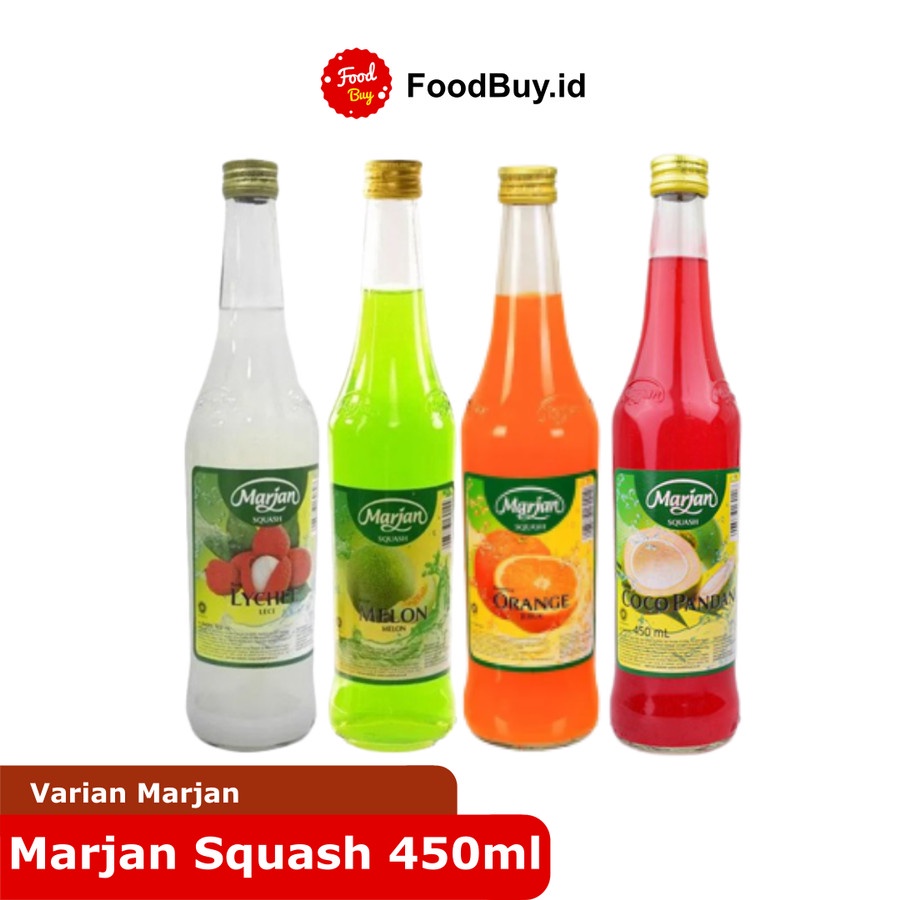 Jual Sirup Marjan Squash Cocopandan Orange Lychee Melon 450 Ml