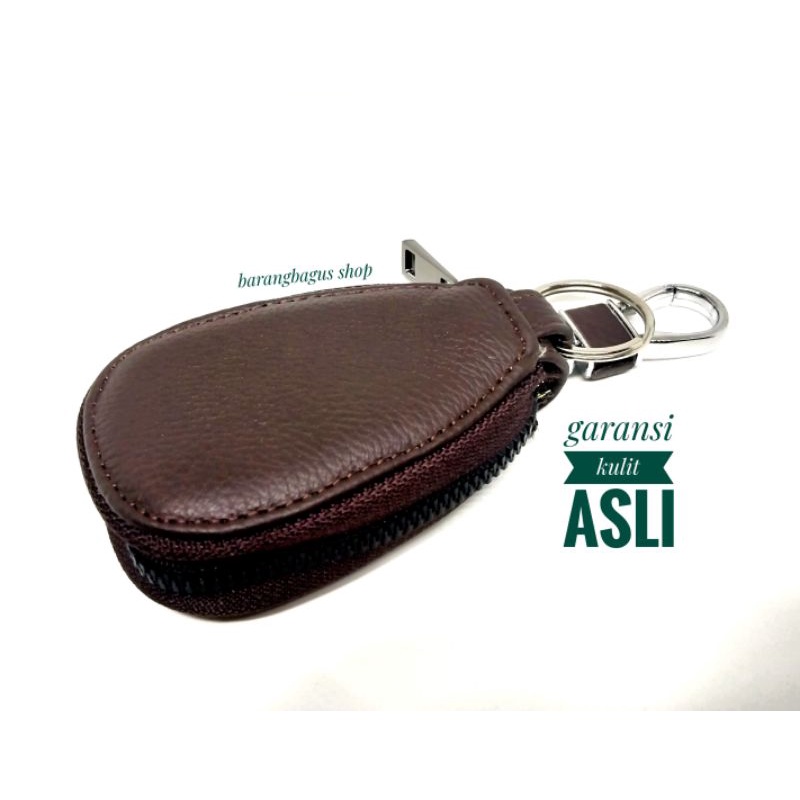 Dompet remote mobil STNK keyless gantungan kunci kulit asli Mitsubishi