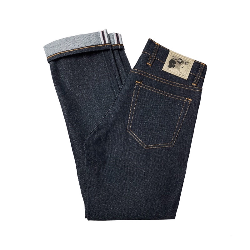 Transworld Celana Denim Selvedge 15 Oz Kaku Accent Black Indigo Art Ramon