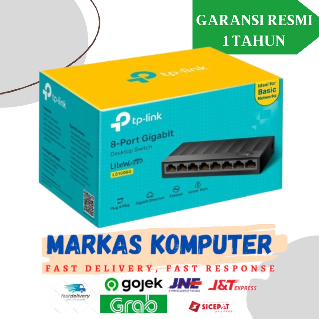 TP-LINK LS1008G 8-Port 10/100/1000Mbps Desktop Switch tplink ls1008g