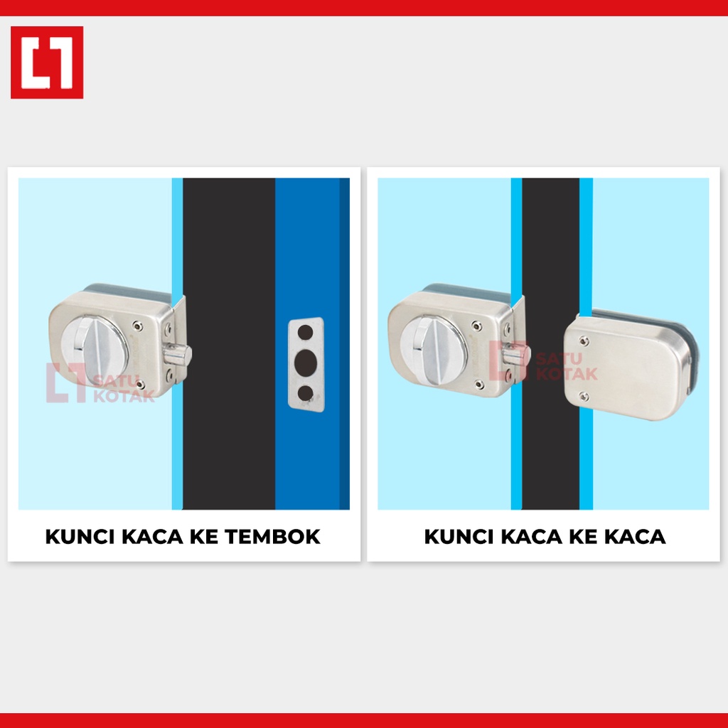 Shower Glass Lock Kunci Grendel Slot Pintu Kaca Kamar Mandi - Weldom