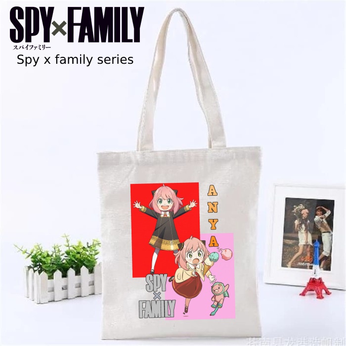 Totebag Anime Spy x family anya yor loid Tote bag premium Totebag zipper totebag velcro