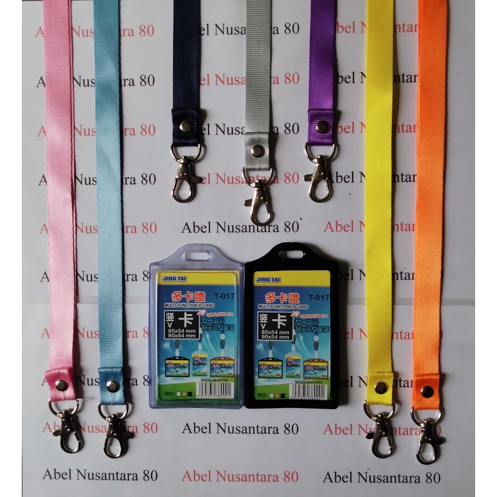 

Paket Tali ID Card Kait 1.5CM Polos dengan Casing ID T017 Karet 2 Sisi