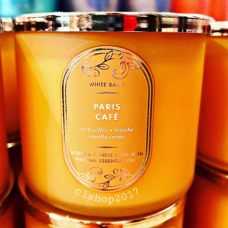 WHITE BARN BBW PARIS CAFE 3-WICK SCENTED CANDLE 411 G LILIN 3 SUMBU UKURAN BESAR PENGHARUM RUANGAN ROOM FRAGRANCE