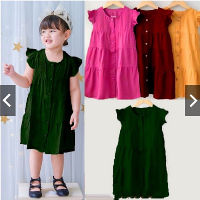 Dress MILOVE Polos Anak Perempuan | Dress Anak MILOVE  | Dress Rayon Anak Polos