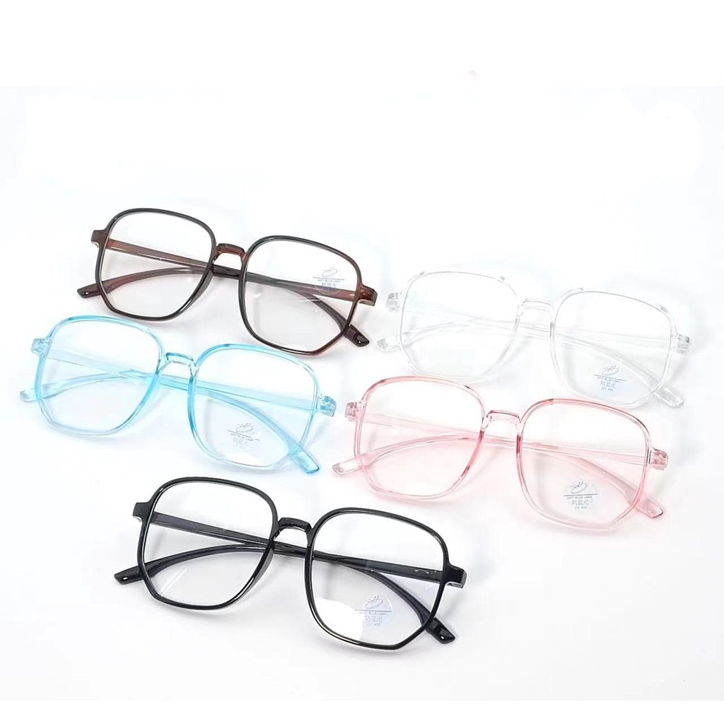 WE Kacamata Square Frame Wanita Korea Kacamata Anti Radiasi Retro Fashion Aksesoris Import