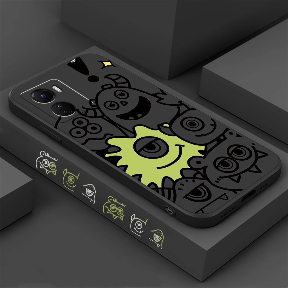 Case Monster Kartun OPPO A17 A57 2022 A15 A16 A16K A54 A53 A12 A5S A7 A3S A11k A31 A52 A92 A94 A93 A37 F9 A1K Reno 7 6 5F 4F Dengan Mata Besar Sarung Case Silikon Lembut