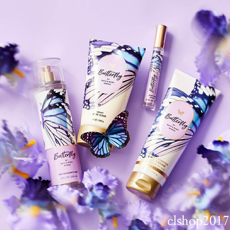 BATH &amp; BODY WORKS BBW BUTTERFLY SERIES FULLSIZE TRAVELSIZE MIST LOTION SHOWER GEL BODY CREAM HAND CREAM SHOWER GEL BODY CREAM LOTION MIST WASH WALLFLOWER ROOMSPRAY SCENTPORTABLE GENTLE GEL DEEP CLEANSING GENTLE FOAMING CREAMY LUXE