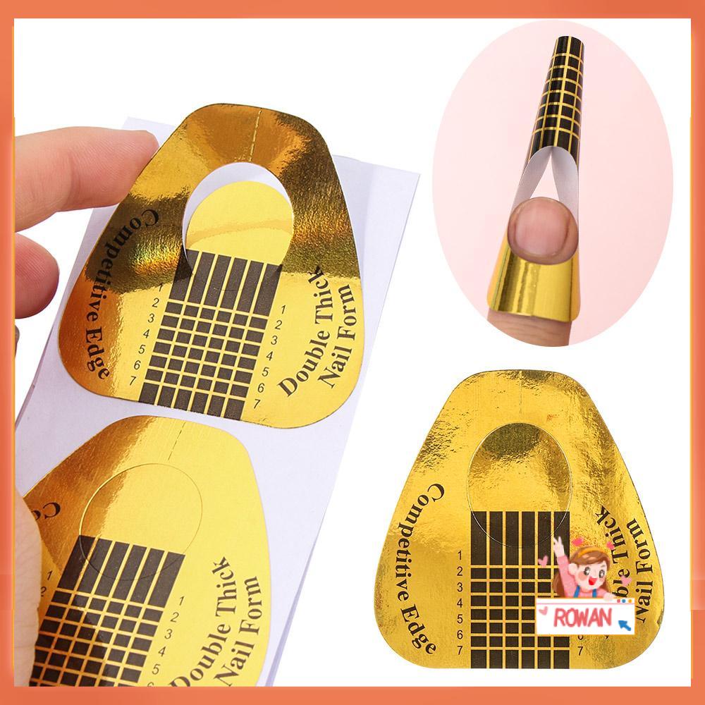 R-flower 50/100PCS French Nail Form Tips Gold Profesional Manicure Tools Extension Gel Bangunan