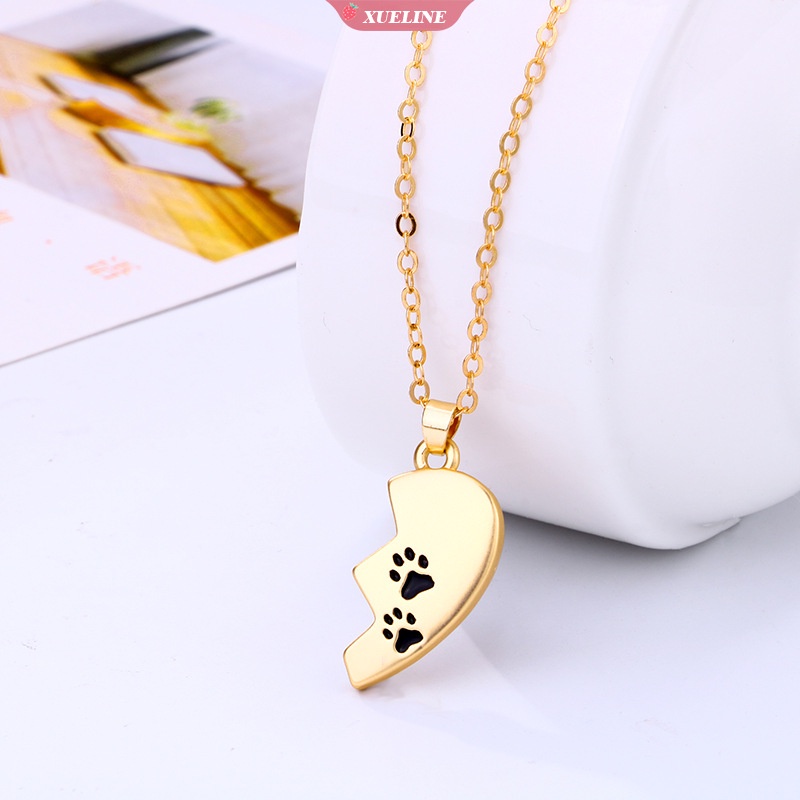Kalung Liontin Cinta Jejak Kaki Kecil Yang Lucu Pasangan BFF Hadiah Teman Baik Perhiasan pendant necklace [ZXL]