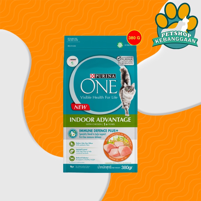 Purina One Makanan Kucing Dewasa Rumahan Cat Food Indoor Chicken 380GR