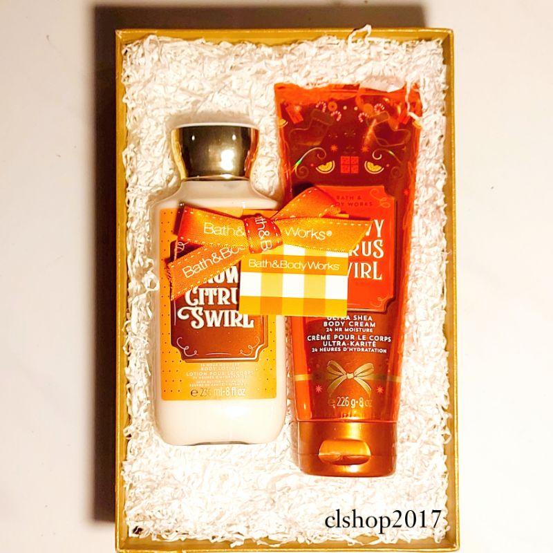 BBW SNOWY CITRUS SWIRL GIFT SET PAKET BATH &amp; BODY WORKS