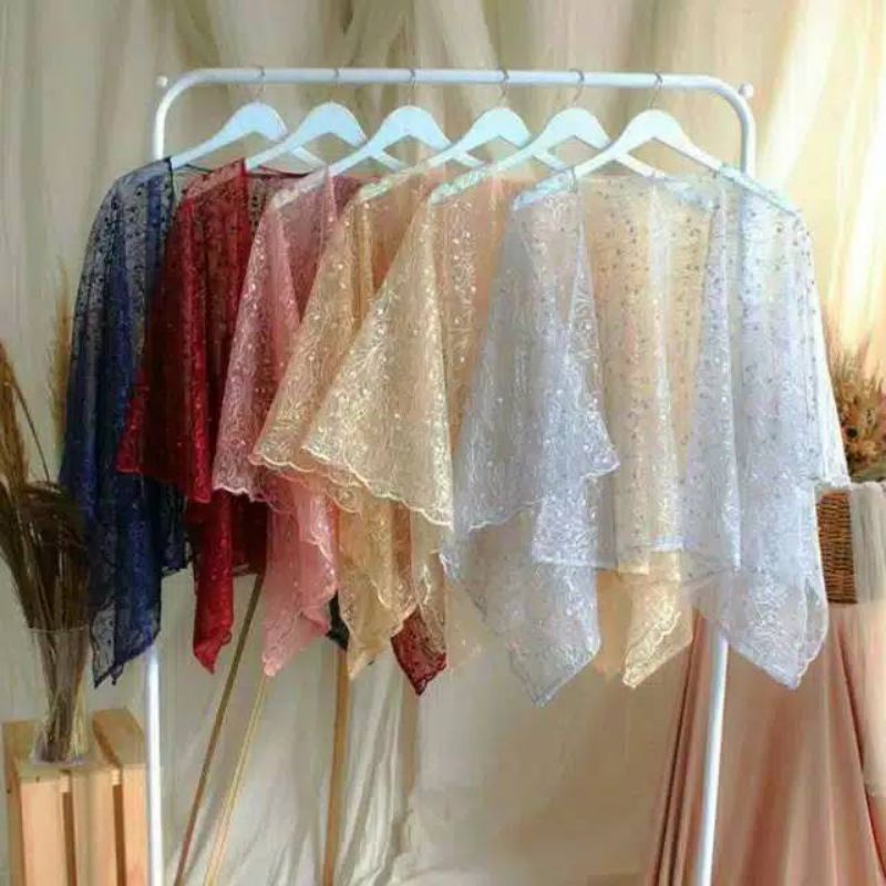 Outer Wanita Cape Brukat Bahan Tile Premium Untuk Pesta Kondangan