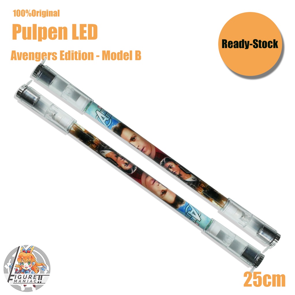 Spinning Pen - Pulpen Putar Plastik Avengers Edition Superhero Balance Lampu LED Murah Diskon Berubah Warna