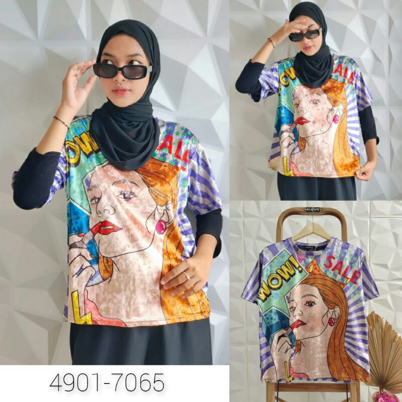 TOP VELVET BLUDRU ORIGINAL IMPORT / KAOS BANGKOK BKK / ATASAN VELVET