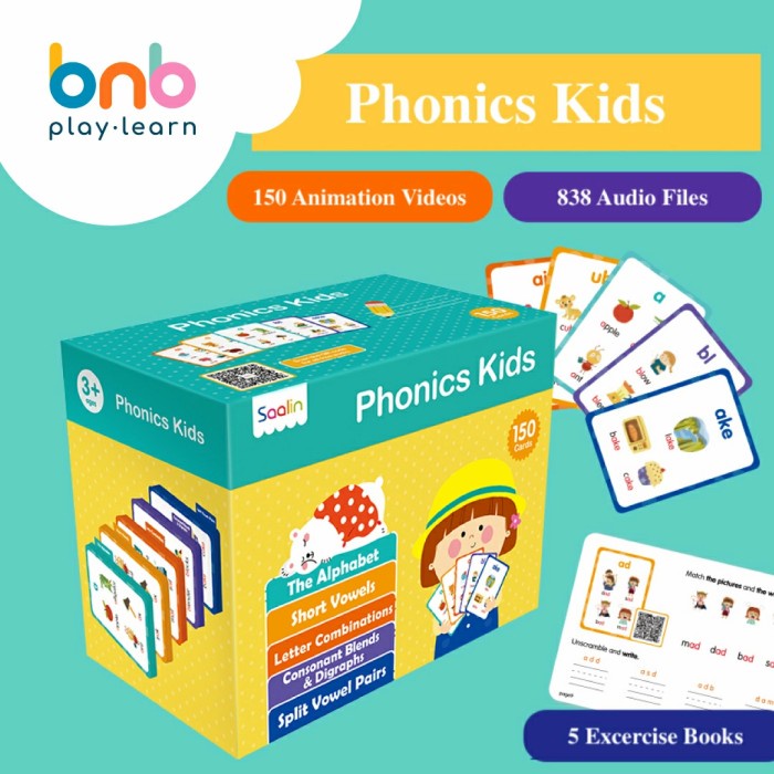 Card Saalin 150 Phonics Words Flash Cards Mainan Edukasi Anak