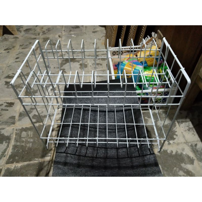 Rak piring gelas besi lapis super | rak wastafel