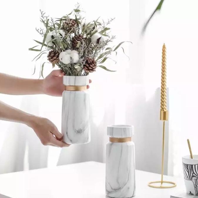 vas bunga keramik putih vas bunga marble vas bunga cantik