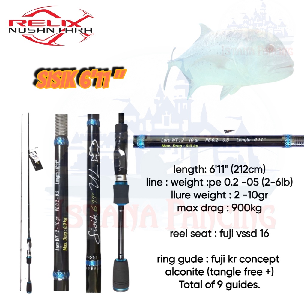 JORAN RELIX NUSANTARA SISIK 611 2-6LB PE 0.2-0.5/ 65 651 1-4LB/ ROD RELIX SISIK 6'11"UL/ 6'5" ULTRA
