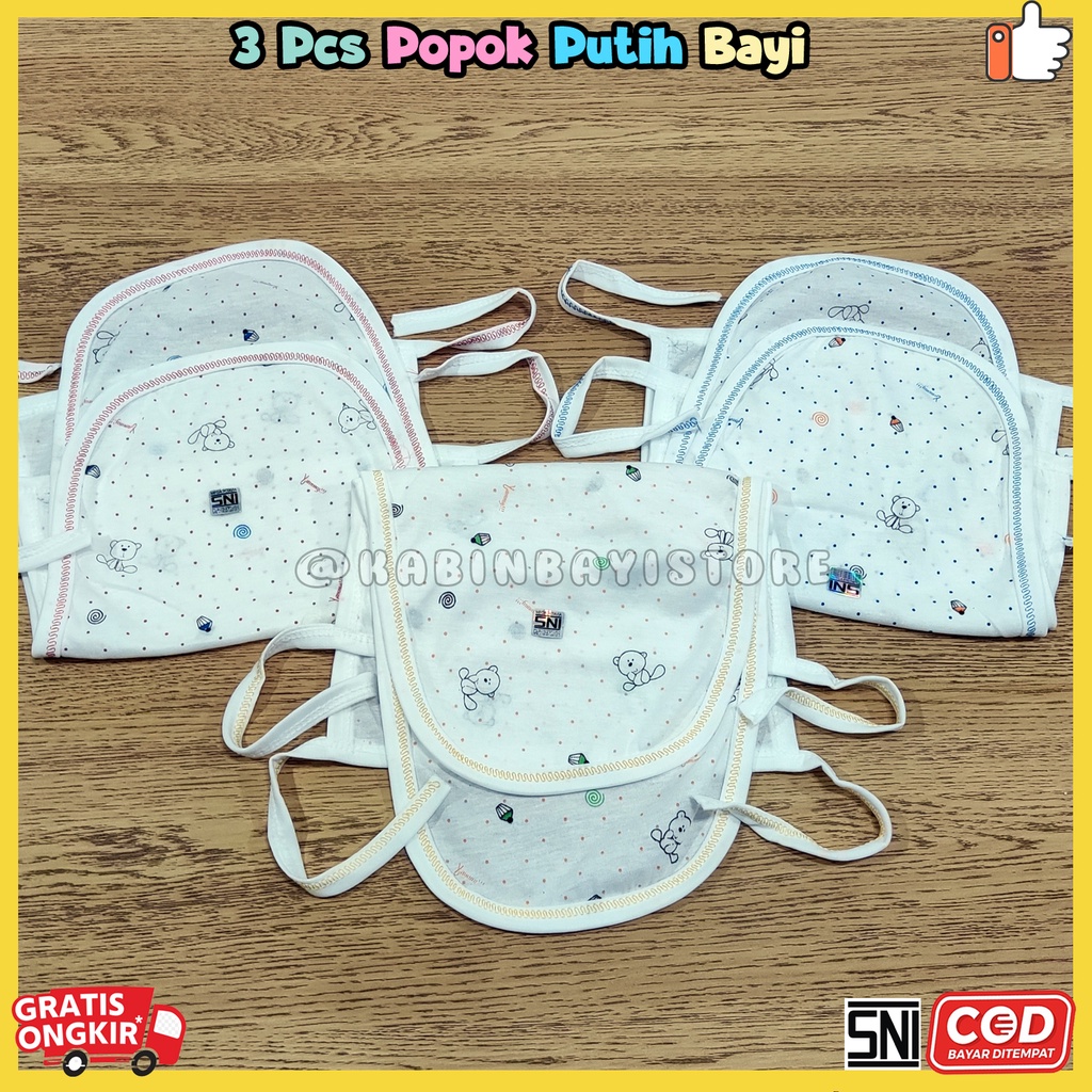 3 Pcs Popok Putih Bayi Lembut SNI