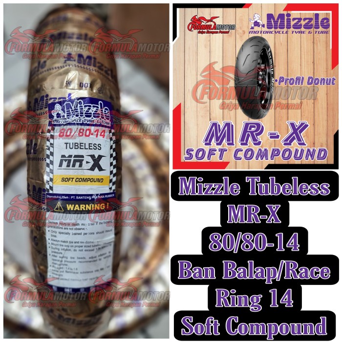 [BISA COD] 80/80-14 Ban Mizzle Mrx Racing Compound - Ban Soft Compound Ring 14 - Perlengkapan Sepeda